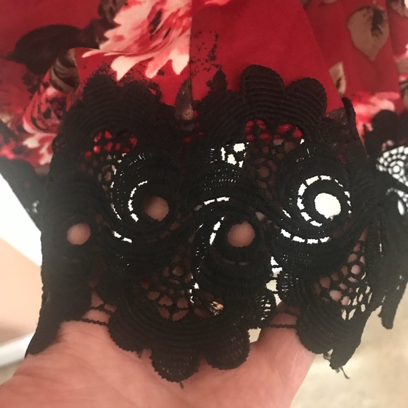 Fall floral crochet lace dress- perfect for holidays with a cardigan! - Picture 5 of 6